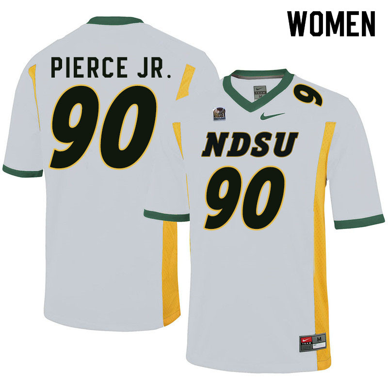 Women #90 Tony Pierce Jr. North Dakota State Bison College Football Jerseys Sale-White